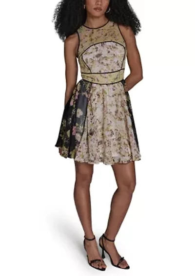 Women's Sleeveless Mixed Floral Mini Dress