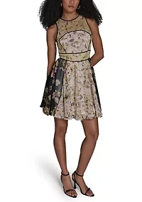 Women's Sleeveless Mixed Floral Mini Dress