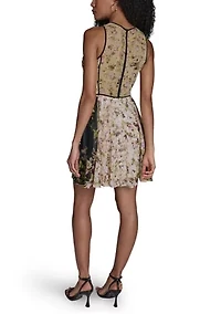 Women's Sleeveless Mixed Floral Mini Dress