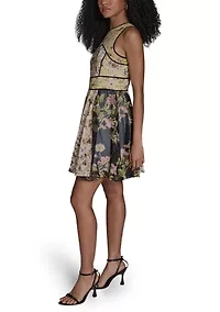 Women's Sleeveless Mixed Floral Mini Dress