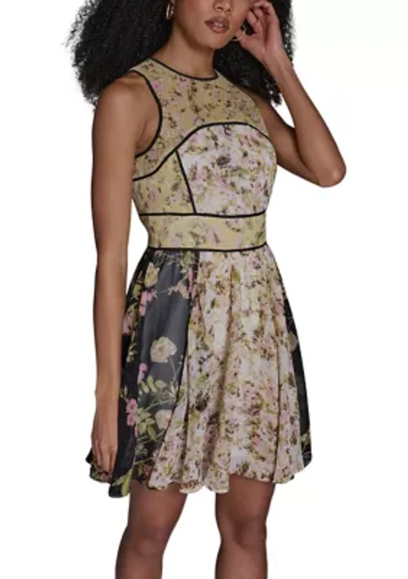 Women's Sleeveless Mixed Floral Mini Dress