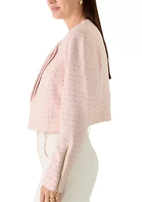 Women's Long Sleeve Tweed Moto Jacket