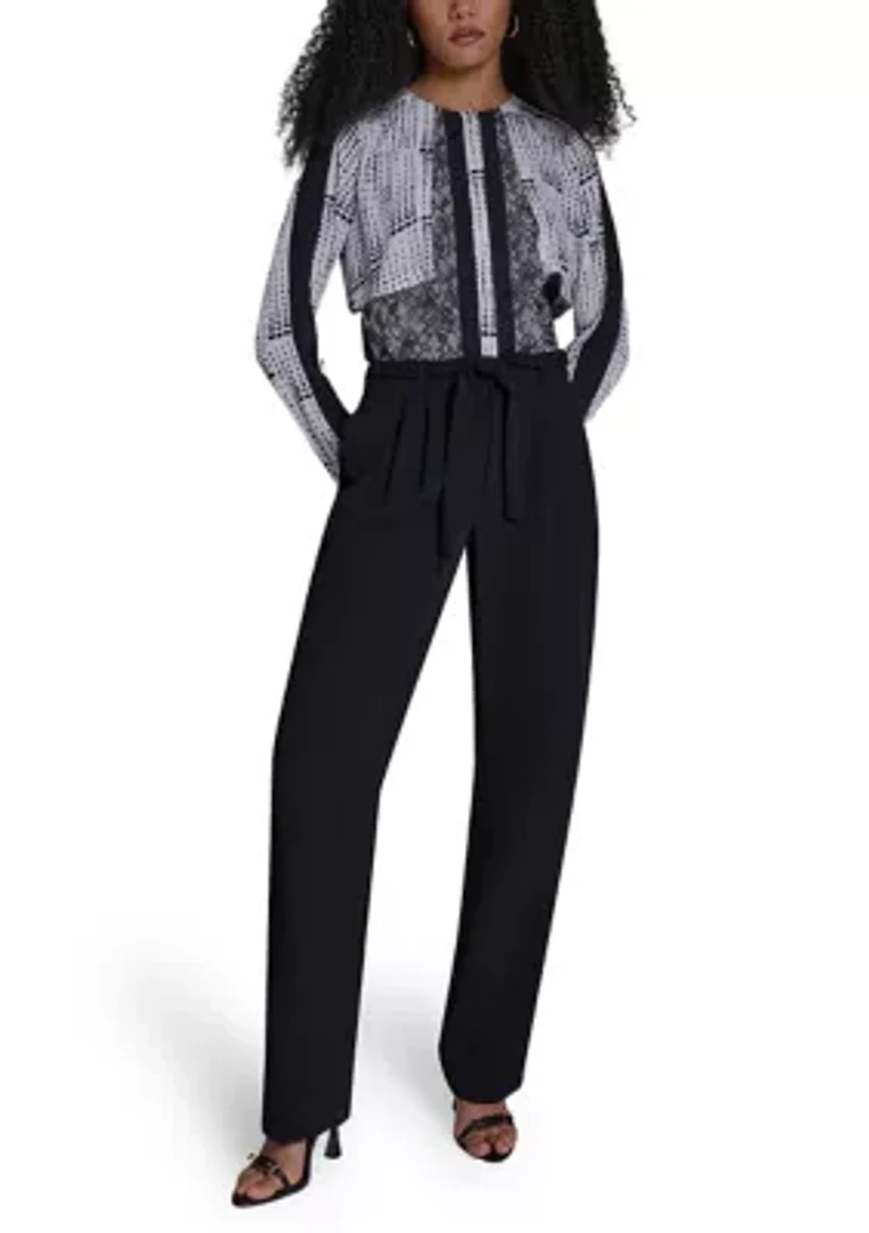 Women's Belted Pleated Pants