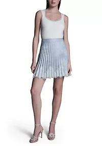 Women's Pleated Lace Trim Skirt