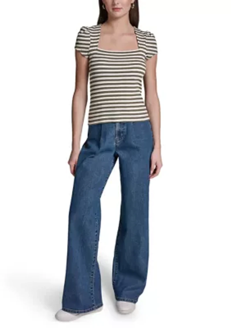 Women's Square Neck Knit Top
