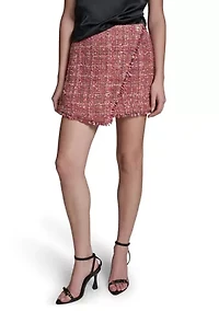 Women's Fringe Hem Tweed Skirt