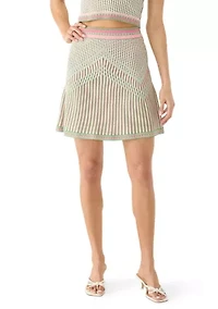 Women's Pleated Multi Print Skirt