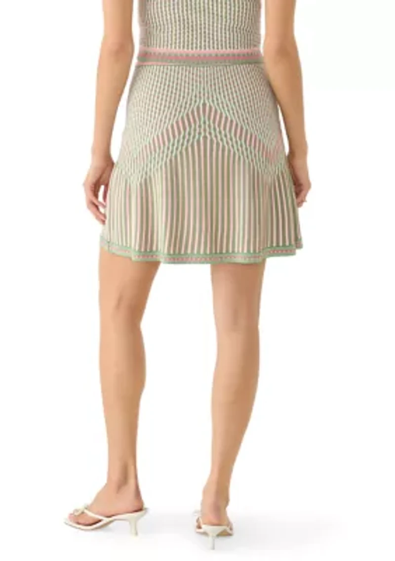 Women's Pleated Multi Print Skirt