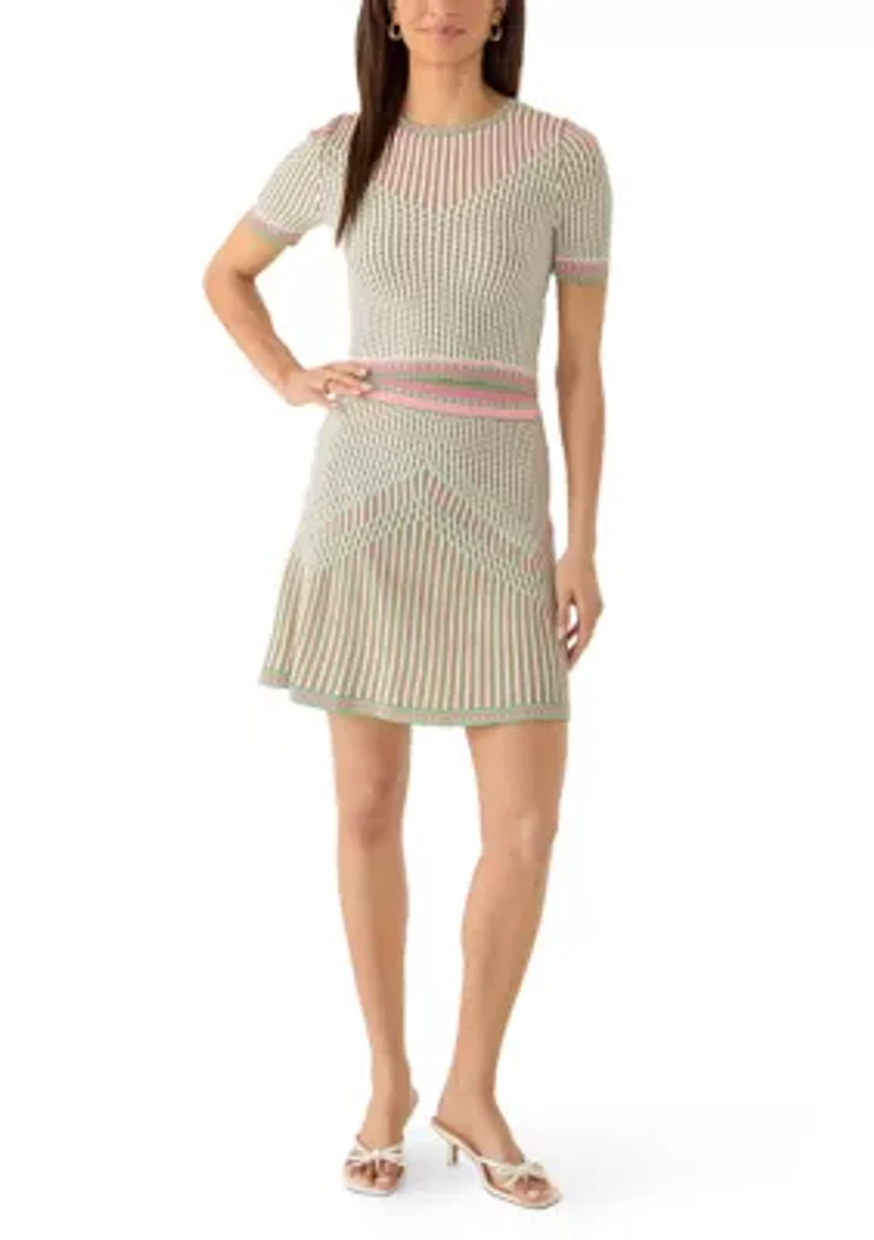 Women's Pleated Multi Print Skirt