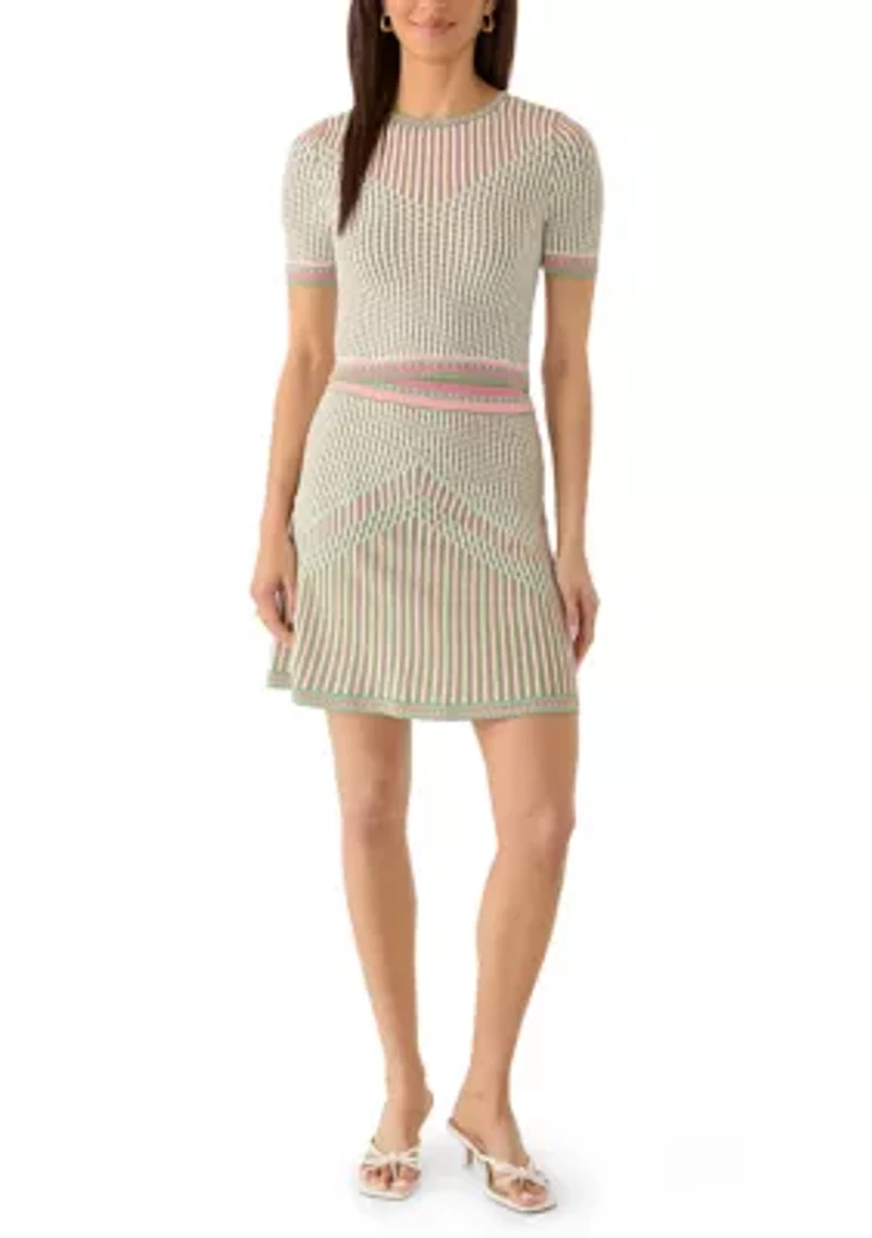 Women's Crew Neck Pleated Sweater