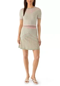 Women's Crew Neck Pleated Sweater