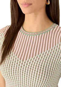 Women's Crew Neck Pleated Sweater
