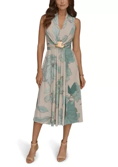 Women's Sleeveless Floral Midi Dress