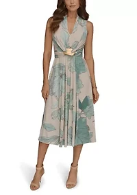 Women's Sleeveless Floral Midi Dress