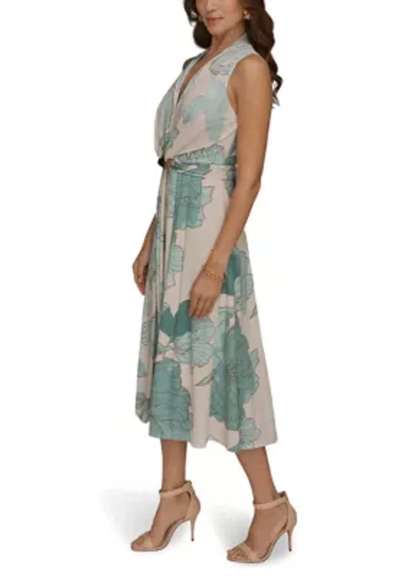 Women's Sleeveless Floral Midi Dress