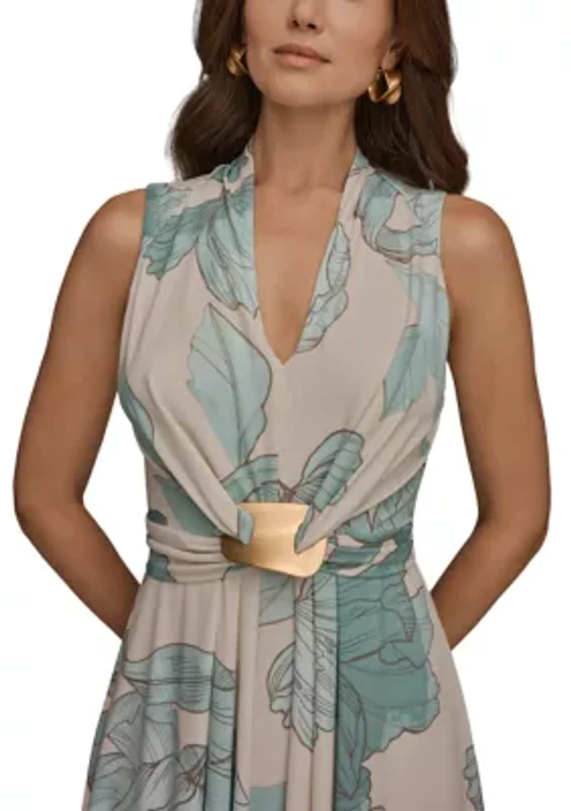 Women's Sleeveless Floral Midi Dress