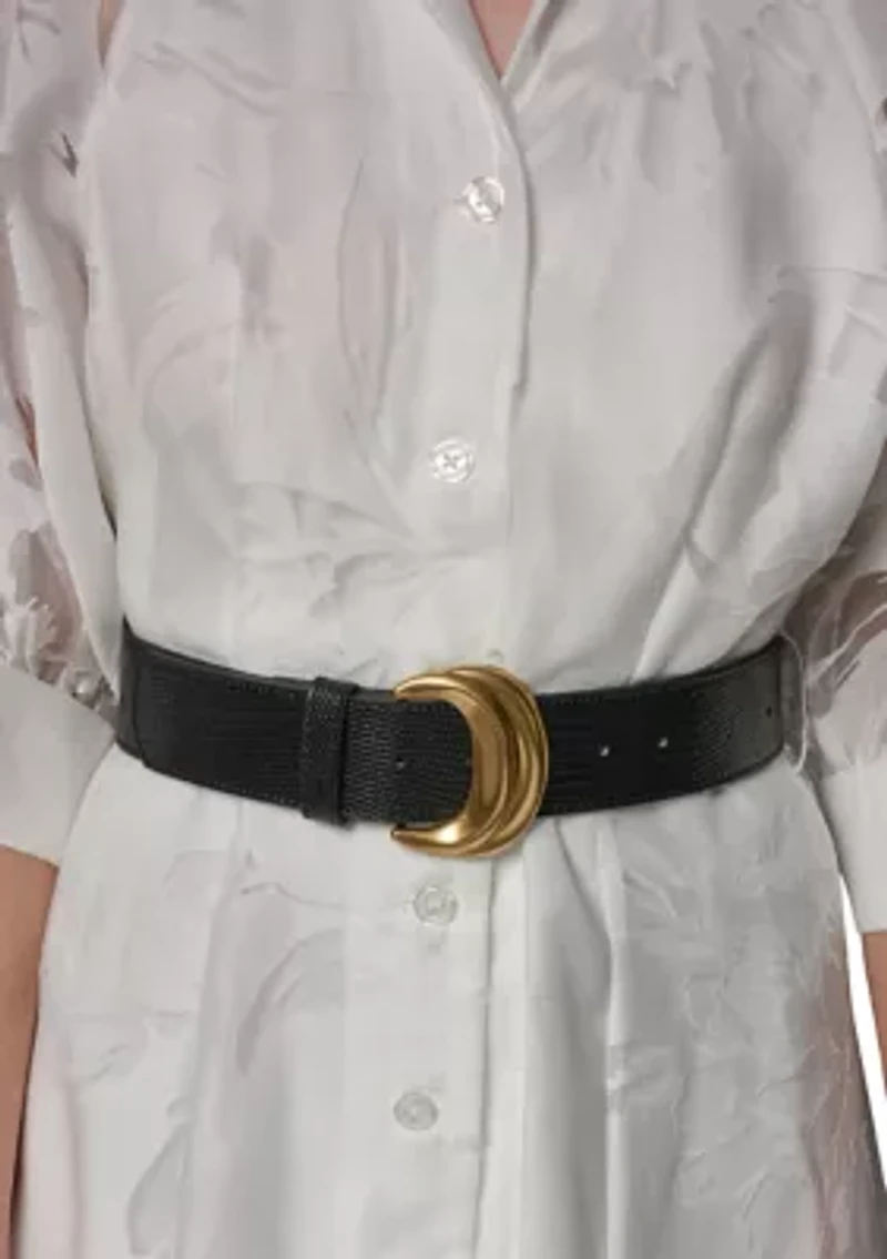 Women's Ruched Sleeve Jacquard Belted Shirtdress