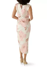 Women's Sleeveless Side Ruched Floral Dress