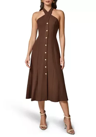 Women's Halter Neck Midi Dress