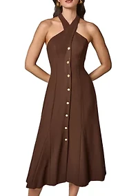 Women's Halter Neck Midi Dress