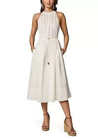 Women's Halter Belted Midi Dress