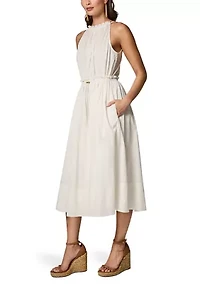 Women's Halter Belted Midi Dress