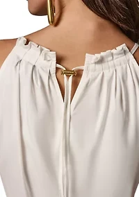 Women's Halter Belted Midi Dress