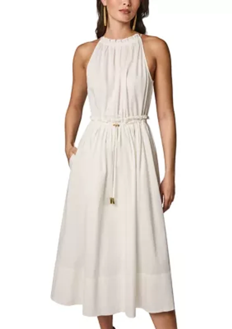 Women's Halter Belted Midi Dress