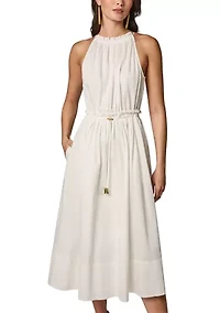 Women's Halter Belted Midi Dress