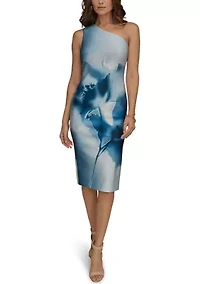 Women's One Shoulder Floral Midi Dress