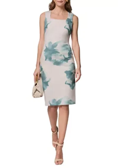 Women's Floral Sheath Midi Dress