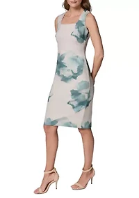 Women's Floral Sheath Midi Dress
