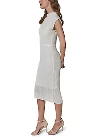 Women's Sheer Lined Midi Sweater Dress