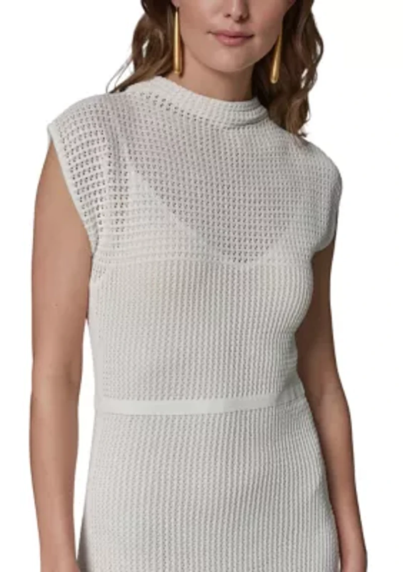 Women's Sheer Lined Midi Sweater Dress