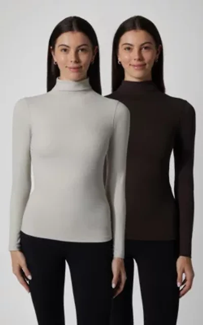 2 Pack Zenly Mock Neck Long Sleeve Top