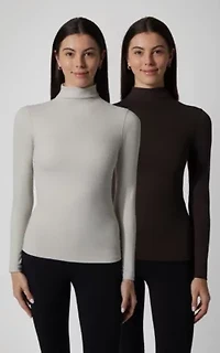 2 Pack Zenly Mock Neck Long Sleeve Top