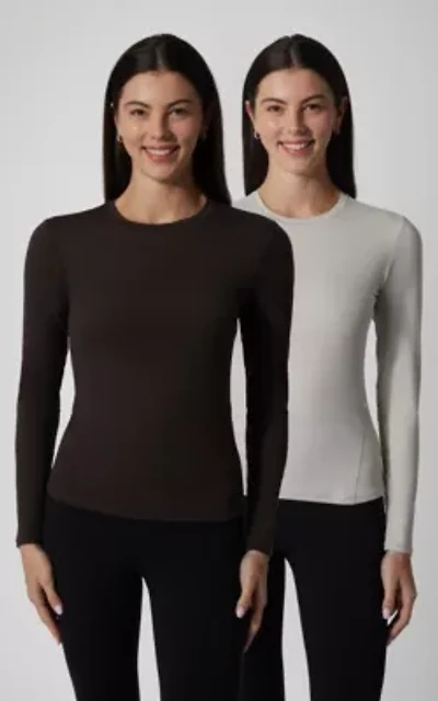 2 Pack Zenly Crew Neck Fitted Long Sleeve Top