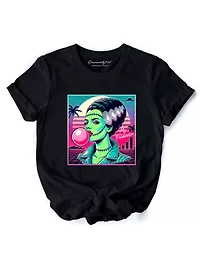 Vaperwave Mrs Frankenstein Classic Retro Horror T-Shirt