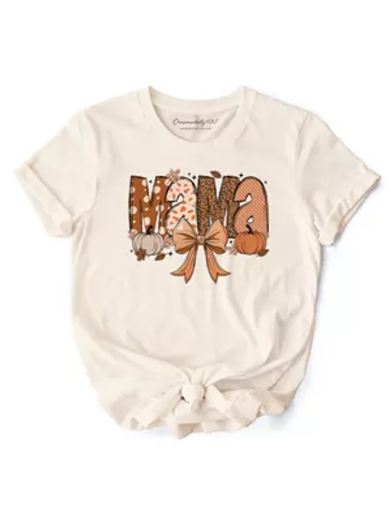 Mama Coquette Autumn T-Shirt, Cozy Fall Tee for Mothers