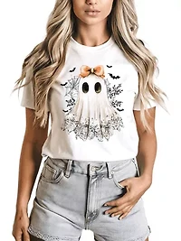 Coquette Ghost T-Shirt, Cute Halloween Tee for Girly Ghouls