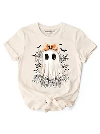 Coquette Ghost T-Shirt, Cute Halloween Tee for Girly Ghouls