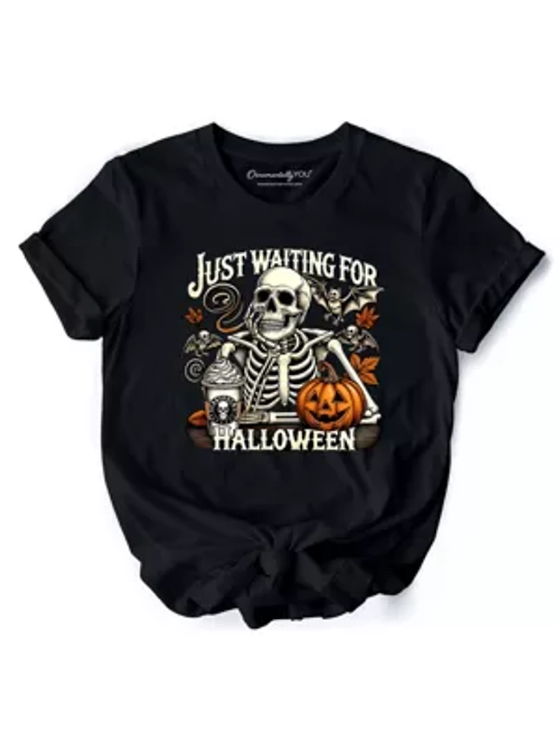 Just Waiting for Halloween Spooky T-Shirt Autumn Season
