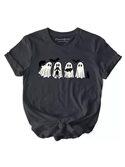 Ghosts and Cats Spooky Halloween T-Shirt for Cozy Season