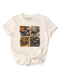 Goose Patchwork Halloween T-Shirt for Spooky Season