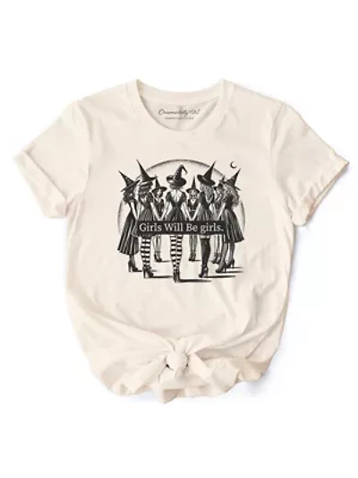 Girls Will Be T-Shirt, Witchy Halloween Tee