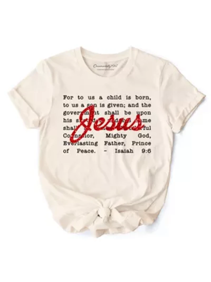 Jesus Christmas Bible Verse Isaiah 9:6 Tee