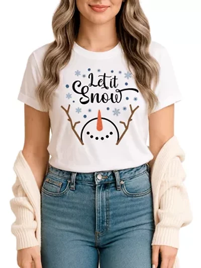 Let It Snow Snowman T‑Shirt for Holiday Season