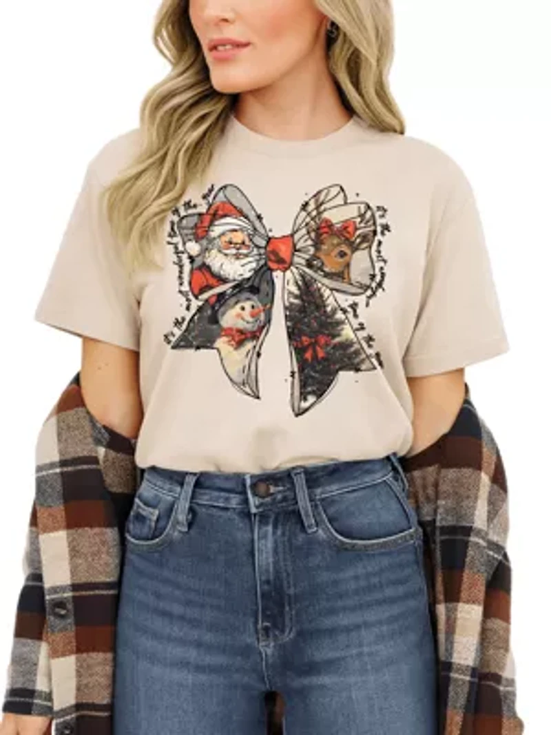 Coquette Christmas Bow T‑Shirt