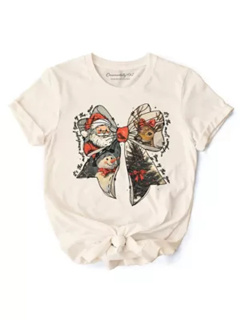 Coquette Christmas Bow T‑Shirt