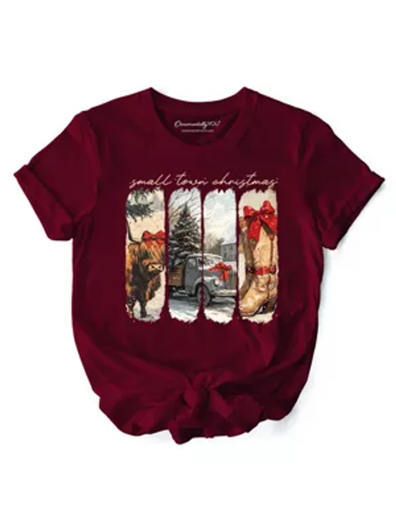 Small Town Western Cowgirl Holiday Tee